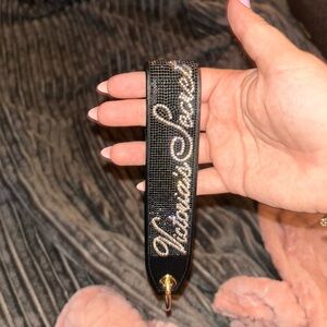 victoria's secret black sparkly keychain